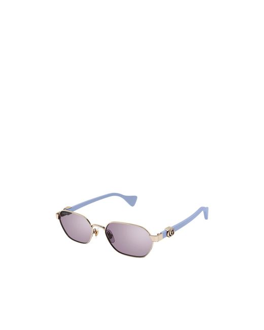 Gucci White Eyewear Geometric Frame Sunglasses