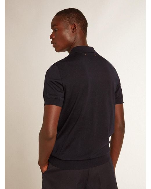 Golden Goose Deluxe Brand Black Classic Collared Polo Shirt for men