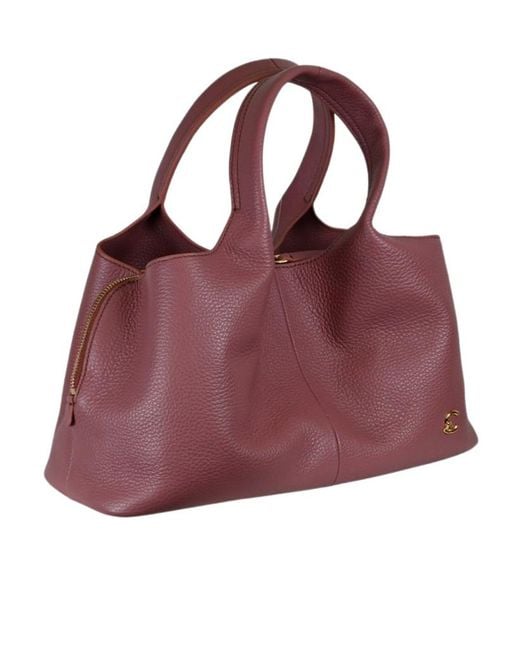 Coccinelle Purple Textured Tote Bag