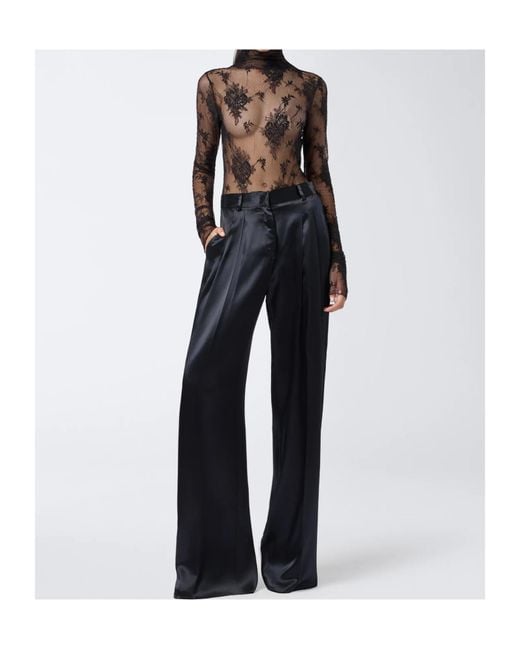 ANDAMANE Gray Floral Lace Bodysuit