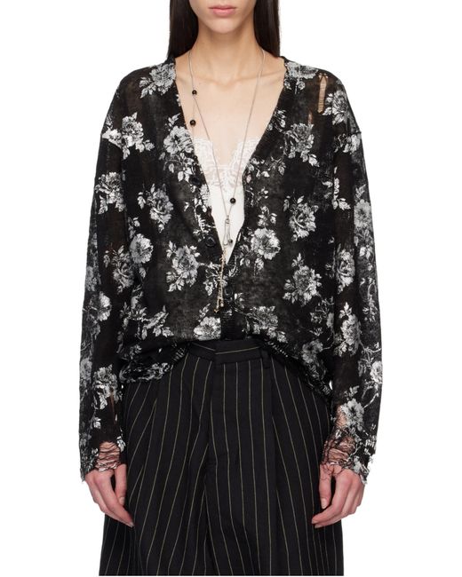 R13 Black Printed Cardigan