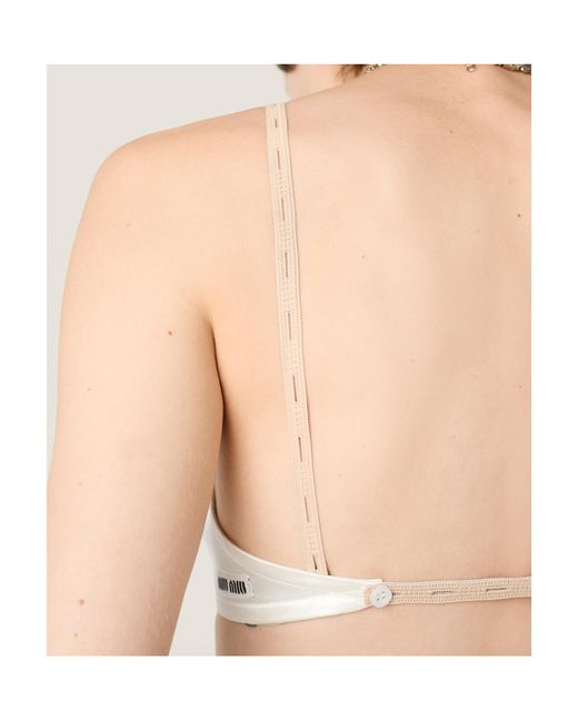 Miu Miu Metallic Satin Bra