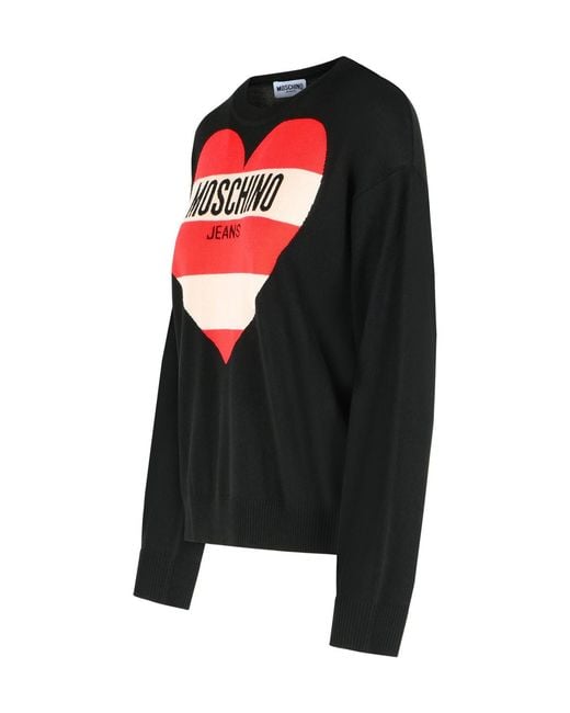 Moschino Black Jeans Intarsia Pullover
