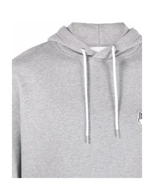 Maison Kitsuné Gray Logo Hooded Sweater for men
