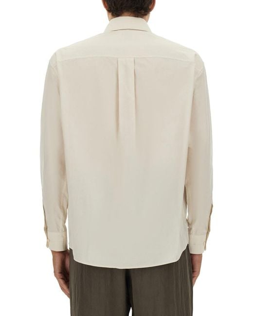 Lemaire Natural Long-Sleeved Button-Up Shirt for men