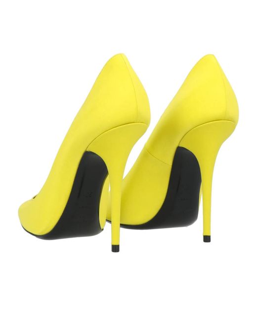 Saint Laurent Yellow Satin High Heels