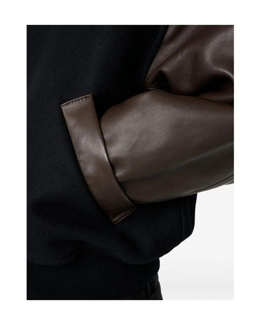 Studio Nicholson Black Long-Sleeved Baseball Jacket for men