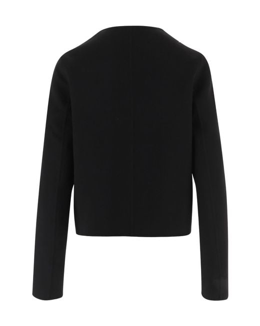 Ferragamo Black Gancini-Button Round-Neck Jacket
