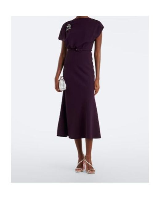 Roland Mouret Purple Embellished Cady Cocktail Dress