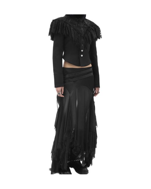 Ann Demeulemeester Black Polina Fitted Marsina Jacket