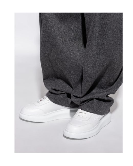 McQueen White Oversized Logo Embossed Sneakers for men