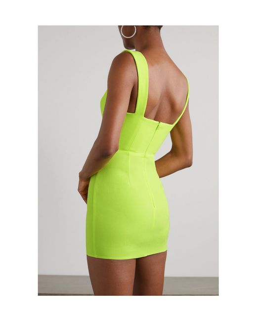 Alex Perry Green Auden Crepe Mini Dress
