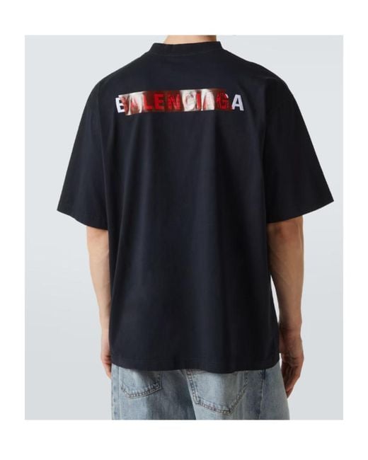 Balenciaga Black Crew Neck T-Shirt for men