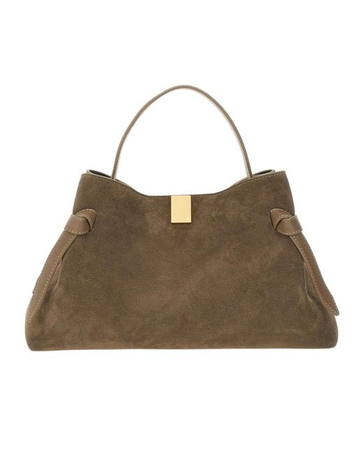 Yuzefi Brown Gyoza Suede Tote Bag