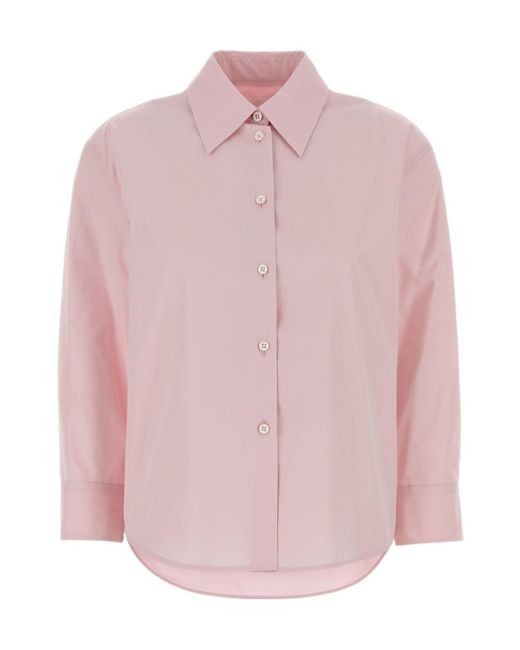 Jil Sander Pink Poplin Buttoned Shirt