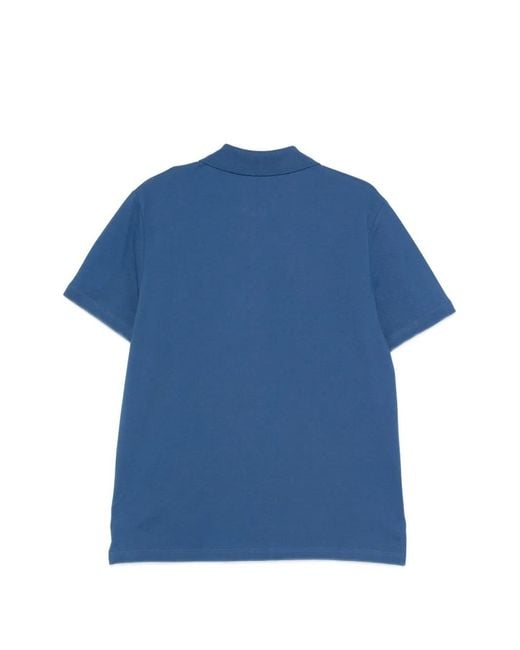 A.P.C. Blue Logo-Embroidered Polo Shirt for men