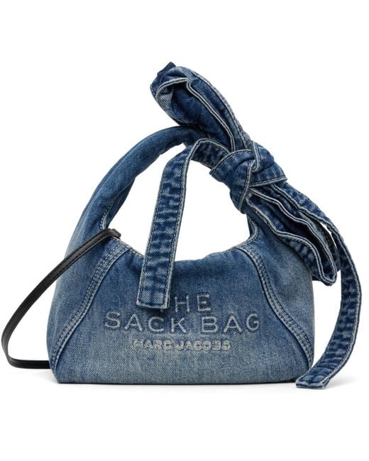 Marc Jacobs Blue The Bow Denim Mini Sack Bag