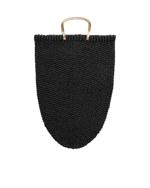 Tory Burch Black Woven Tote Bag