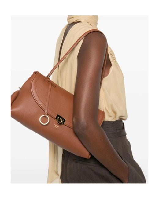 Ferragamo Brown Flap Shoulder Bag