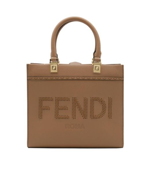Fendi Green Sunshine Lace-Up Logo Small Top Handle Bag