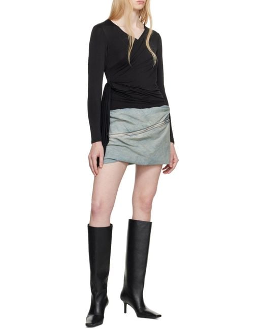 DIESEL Black T-Crissy-Plain Draped Top