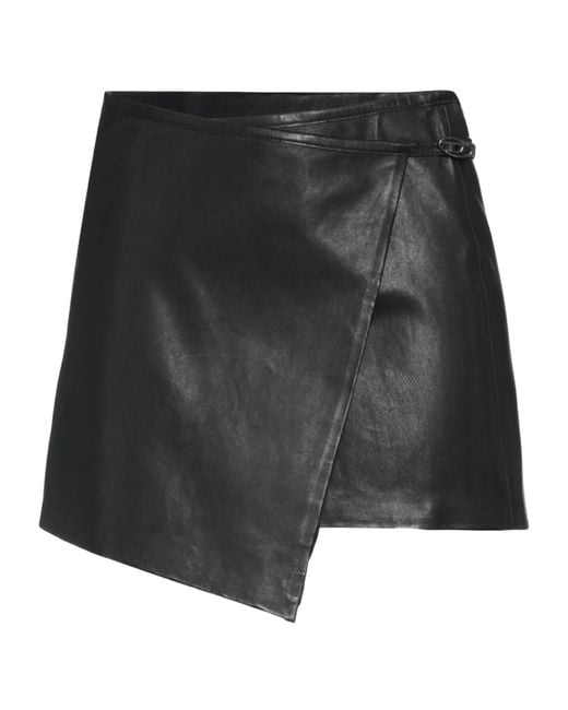 DIESEL Black Stylish Versatile Solid Color Leather Skirt