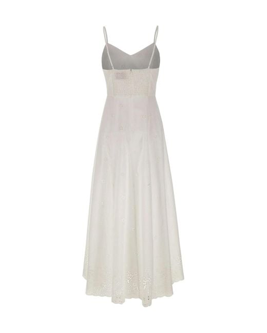 Mc2 Saint Barth White Embroidered Dress
