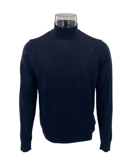 Armani Collezioni Blue Long-Sleeved Sweater for men