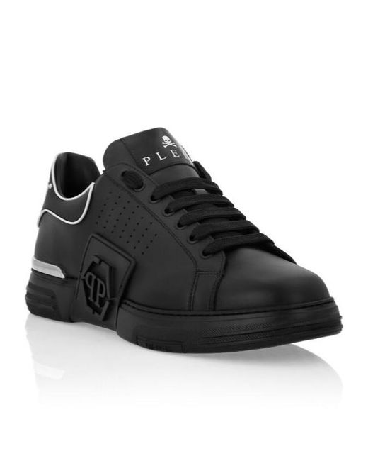 Philipp Plein Black Hexagon Low-Top Sneakers for men
