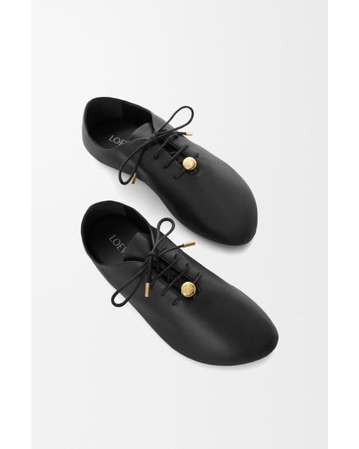 Loewe Black Pebble Soft Lace-Up Shoes