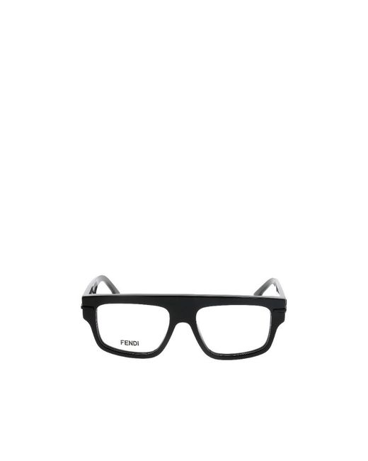 Fendi White Eyewear Rectangular-Frame Glasses