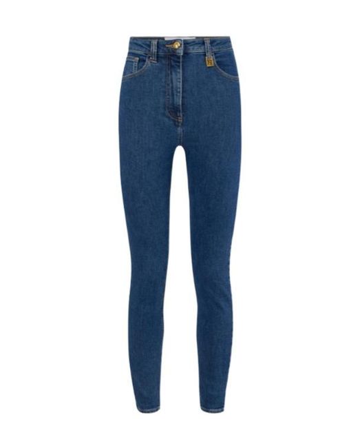 Elisabetta Franchi Blue Logo Detailed Skinny Jeans
