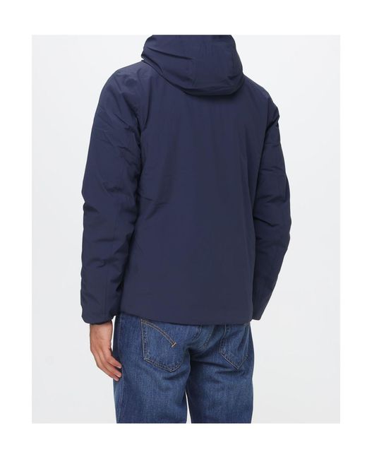 K-Way Blue Reversible Logo-Print Cotton Jacket for men
