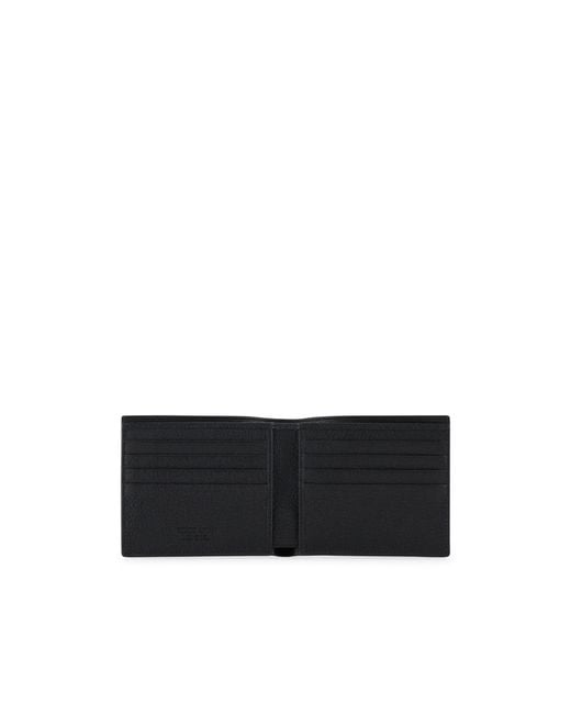 Giorgio Armani Black Grained-Textured Leather Wallet for men