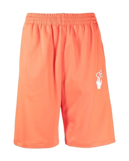 Off-White c/o Virgil Abloh Orange Hands Off Knee-Length Shorts for men