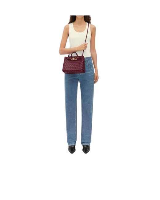 Bottega Veneta Purple Andiamo Small Tote Bag