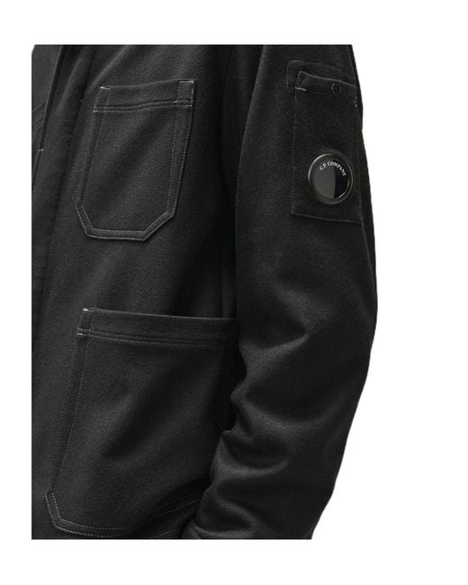 C P Company Black Long-Sleeve Casual Jacket for men