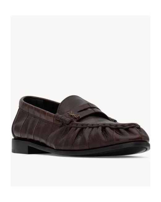 Saint Laurent Brown Le Loafer Penny Slippers for men