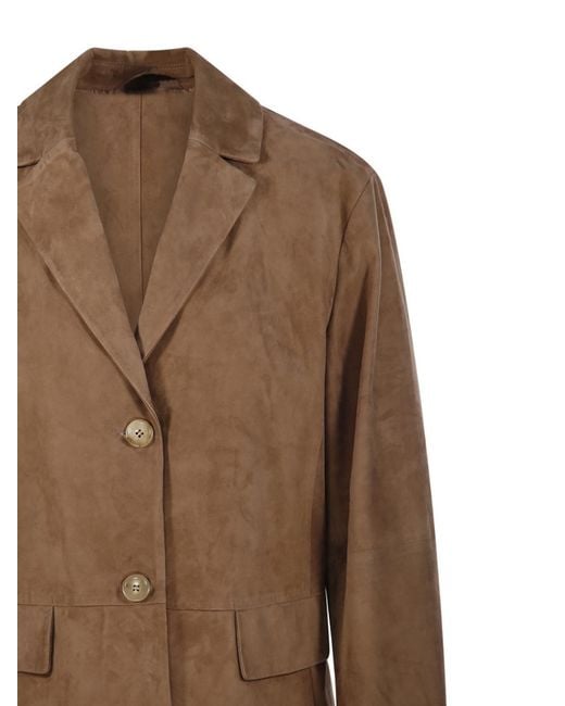 Max Mara Brown 'S Single-Breasted Long-Sleeved Jacket