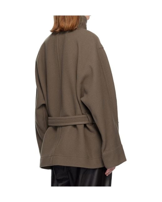 Lemaire Brown Short Duffle Coat