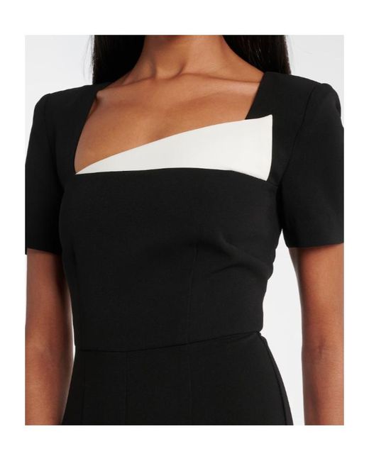 Roland Mouret Black Cady Midi Dress
