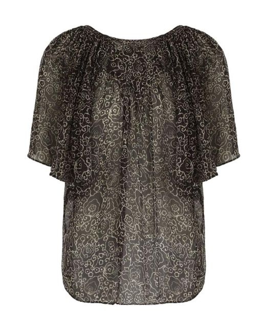 Isabel Marant Gray Isabel Marant Étoile Neslya Floral-Printed Tie-Fastened Blouse