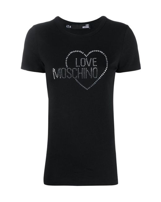 Moschino Black T-Shirt With Round Neck And Short Sleeves