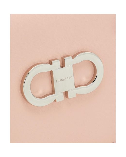 Ferragamo Pink Double Gancini Mini Shoulder Bag