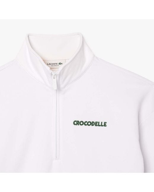 Lacoste White Minimalist And Versatile Sweatshirt