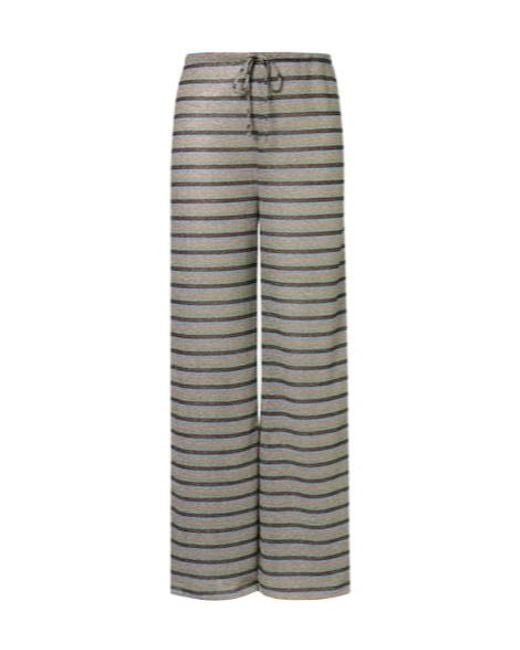 Oseree Gray Striped Straight Leg Pants