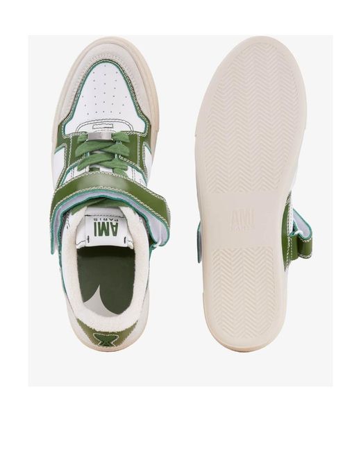 AMI Green Ami De Coeur Low-Top Sneakers for men