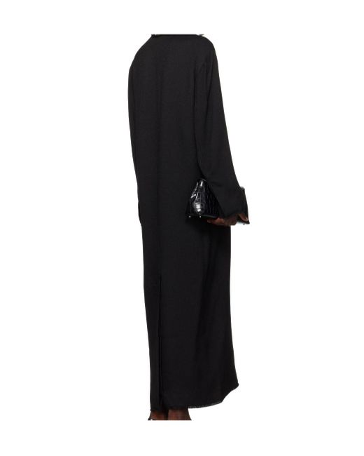 Totême  Black Broad Sablé Maxi Dress
