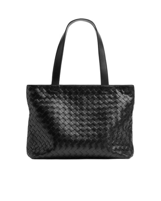 Bottega Veneta Blue Small Intrecciato Zipped Tote Bag for men