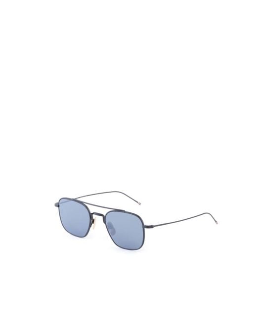 Thom Browne Blue Eyewear Square Frame Sunglasses
